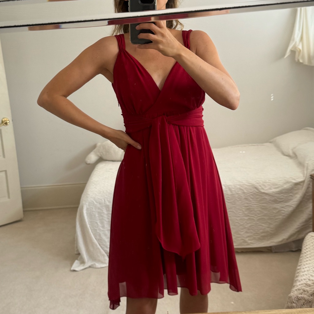 Max Studio Red Silk Dress, Size 0